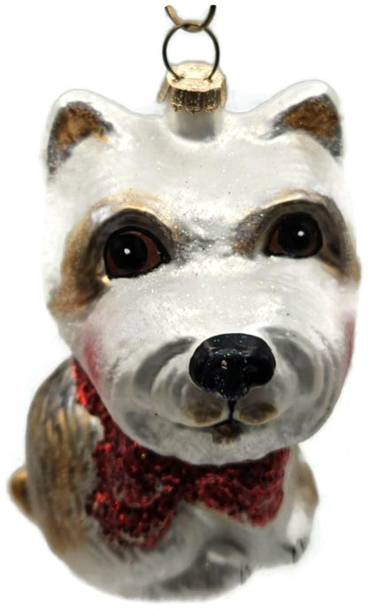 Westie Dog West Highland Terrier Blown Glass Animal Christmas Tree Ornament1