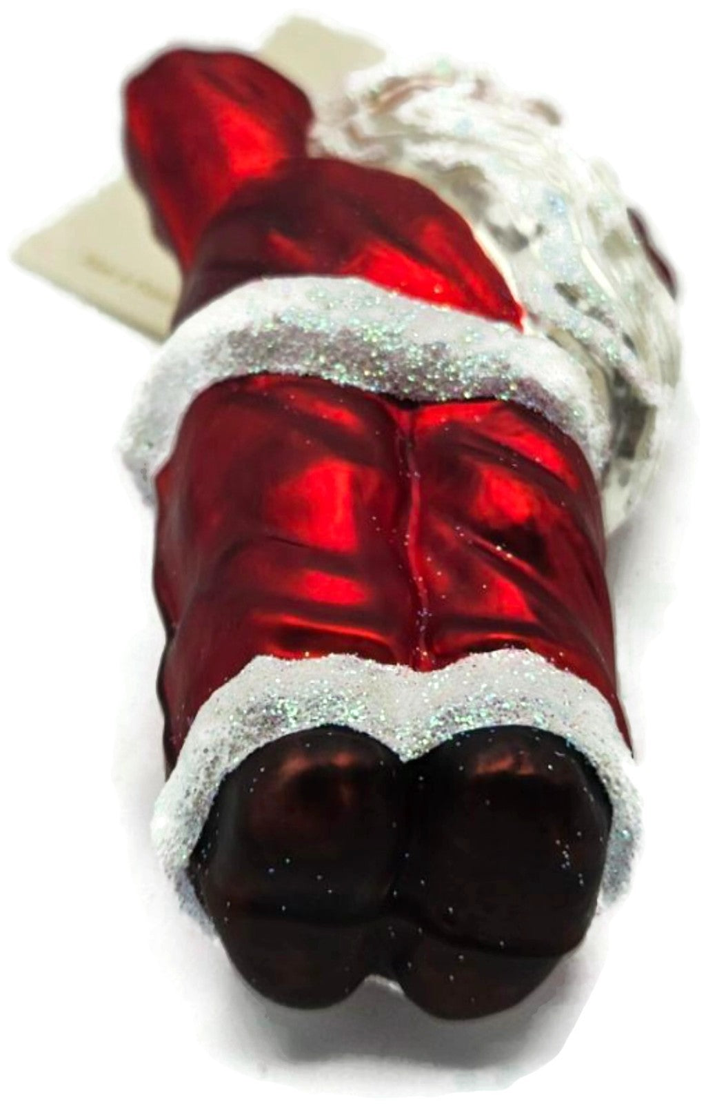 Patricia Breen Hold Onto Your Hat Santa Claus Red Glass Christmas Ornament 97211