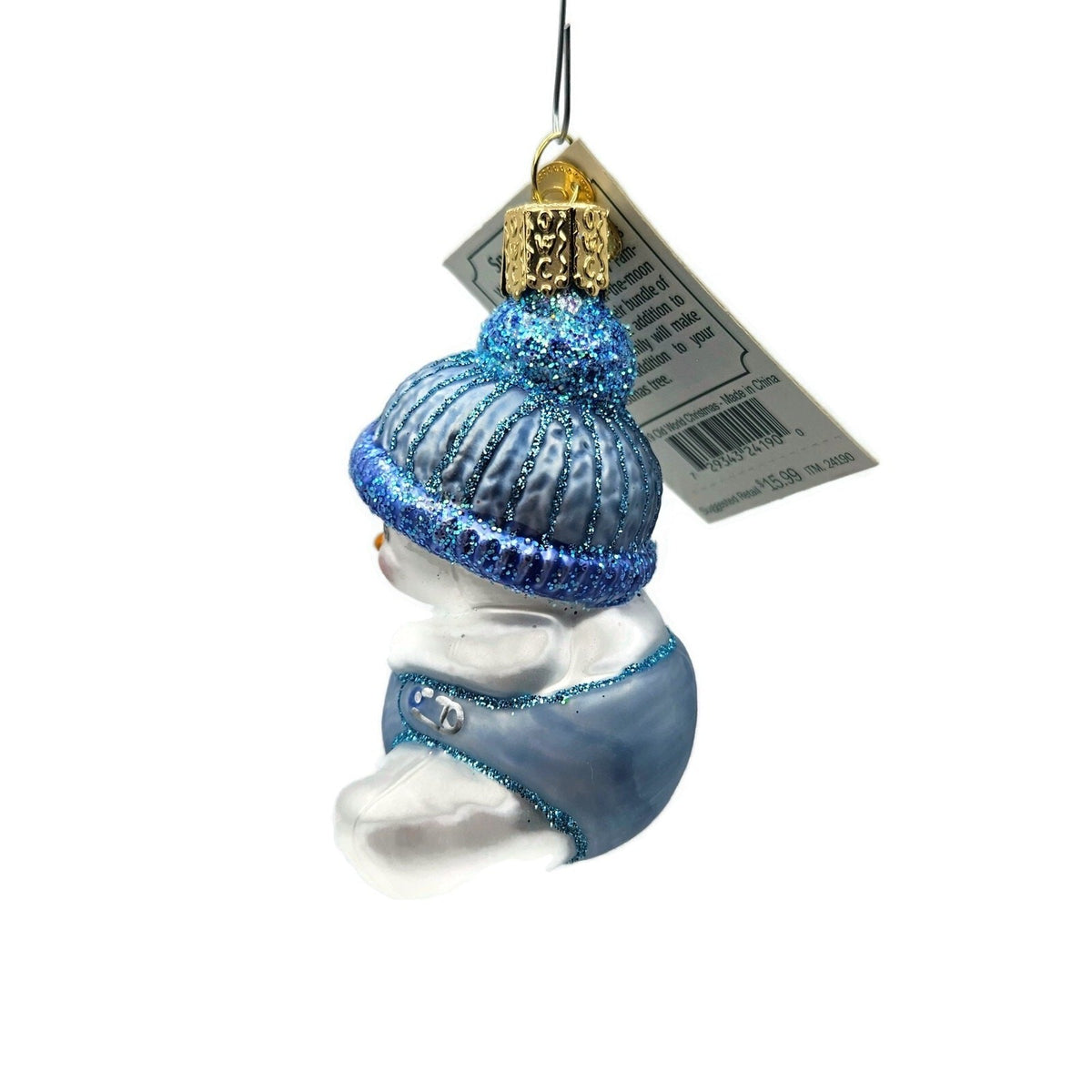 Old World Christmas Snow Baby Boy Blue First Holiday Tree Ornament OWC 241904