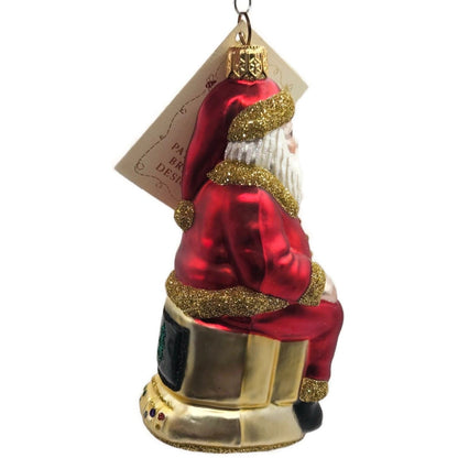 Patricia Breen Cyberspace Santa Red Gold Silver Mouse Christmas Ornament 97112