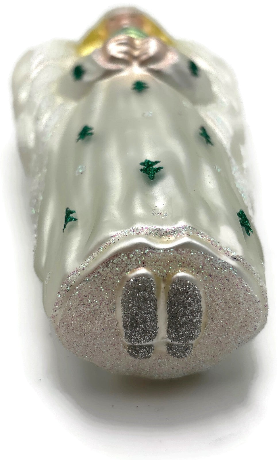 Patricia Breen Noel Angel Pearl White Yellow Green Glass Christmas Ornament 973110