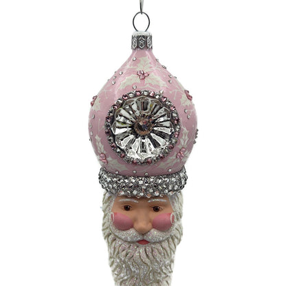 Patricia Breen Vendome Claus Pink White Reflector Christmas Ornament CATZ 34419
