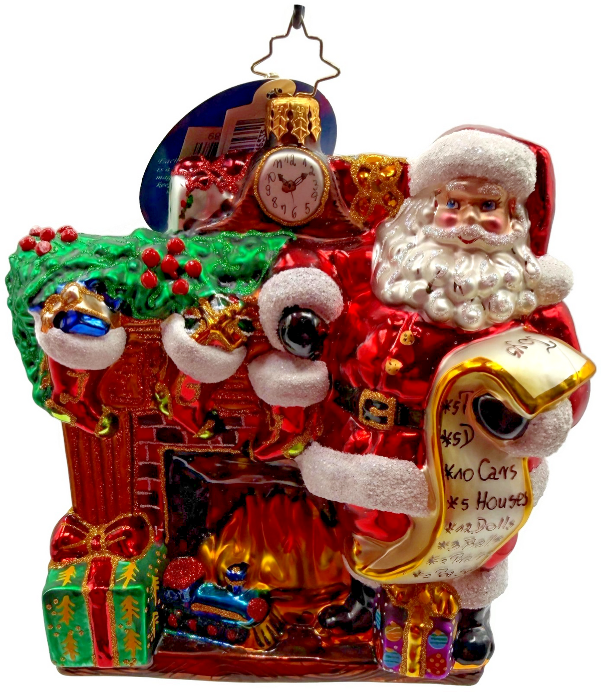 Christopher Radko Joyful Visit Santa Claus Fireplace Christmas Ornament 10172971