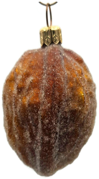Christopher Radko Sugared Walnut Glitter Glass Christmas Tree Ornament 98-464-08
