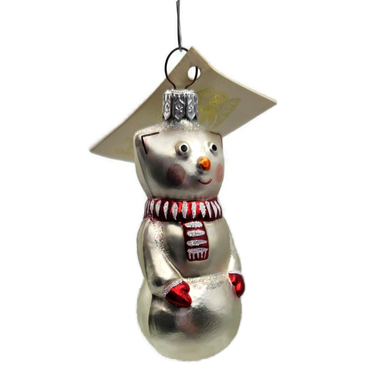 Patricia Breen Snowcat With Red Striped Scarf Pearl Christmas Tree Ornament 95261