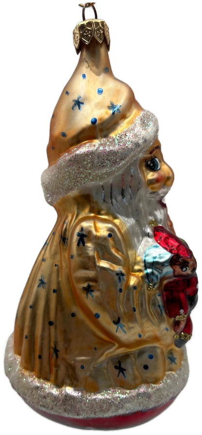 Christopher Radko 1995 Spellbound Gold Wizard Santa Glass Ornament 95 128 02