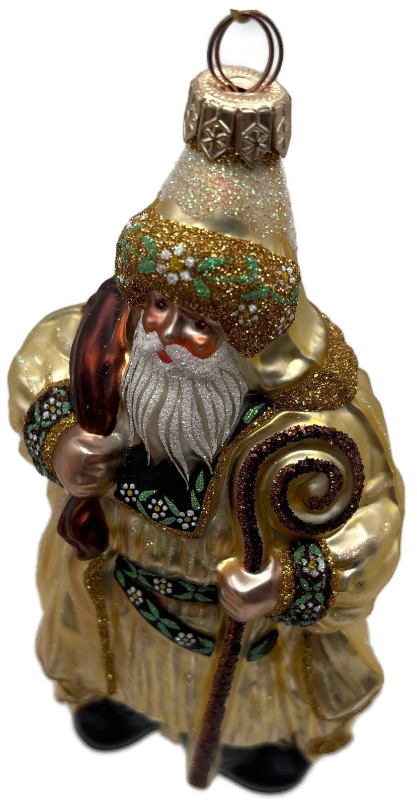Patricia Breen Van Mourik Santa Claus Gold Brown Fall Christmas Ornament 20448