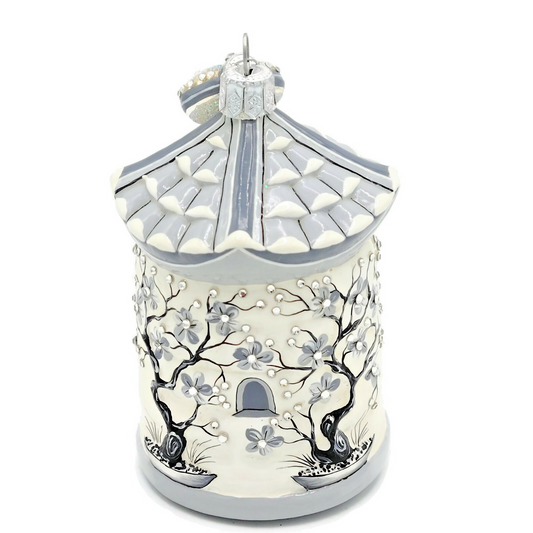 Patricia Breen Zenskep Chinoiserie Black Bee Floral Asian Holiday Ornament 29320