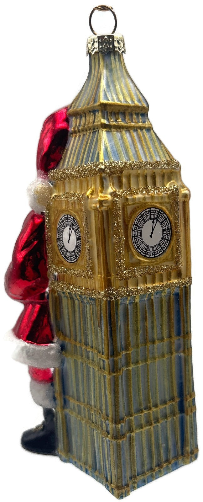 World Market Santa Big Ben London Wreath Glass Christmas Ornament England5