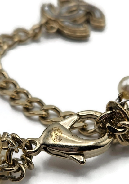 Chanel Paris Bombay 12A Pearl Camellia Necklace Belt Gold Tone 2012 w/ Box8