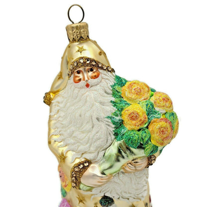 Patricia Breen Oh You Shouldn't Have Gold Santa Flower Star Spring Ornament 24475