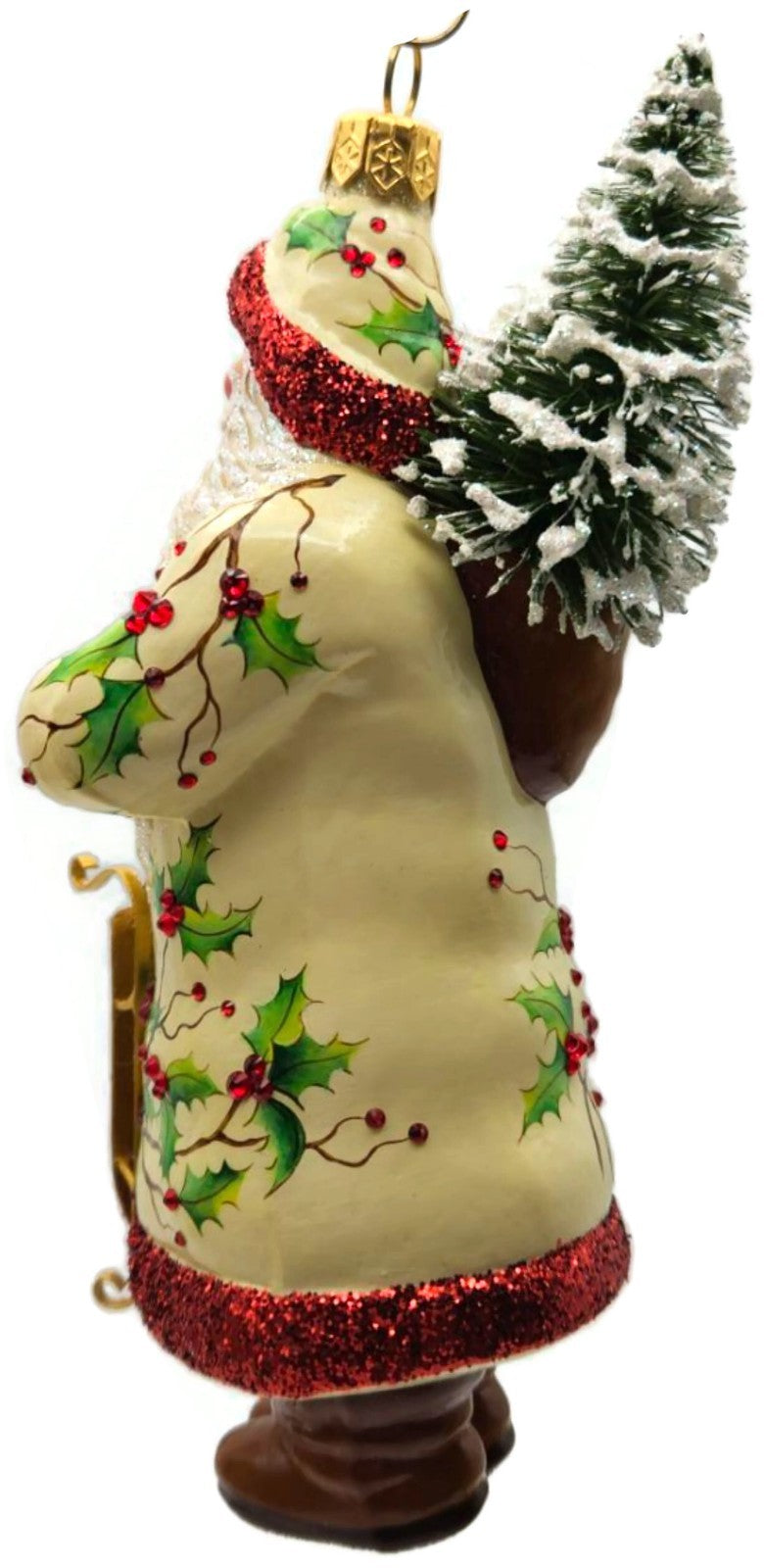 Patricia Breen Oakley Claus Cream Holly Santa Christmas Ornament 34326