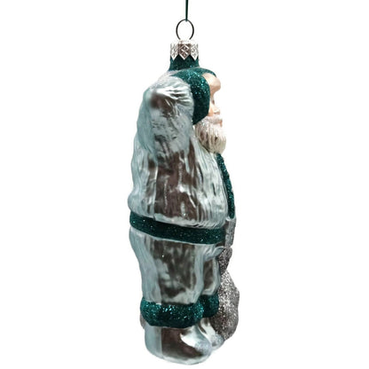 Patricia Breen A Santa for Thomas Turquoise Silver Bag Christmas Ornament 97412