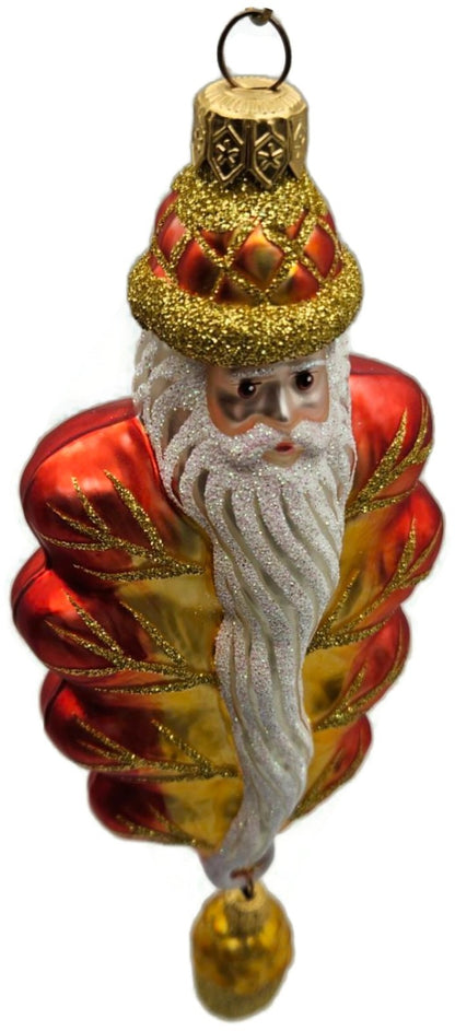 Patricia Breen Oak Leaf Santa Orange Matte Fall 2 Part Christmas Ornament 97321
