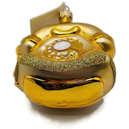 Patricia Breen Calling Anne Phone Gold Glittered Glass Christmas Ornament 95273