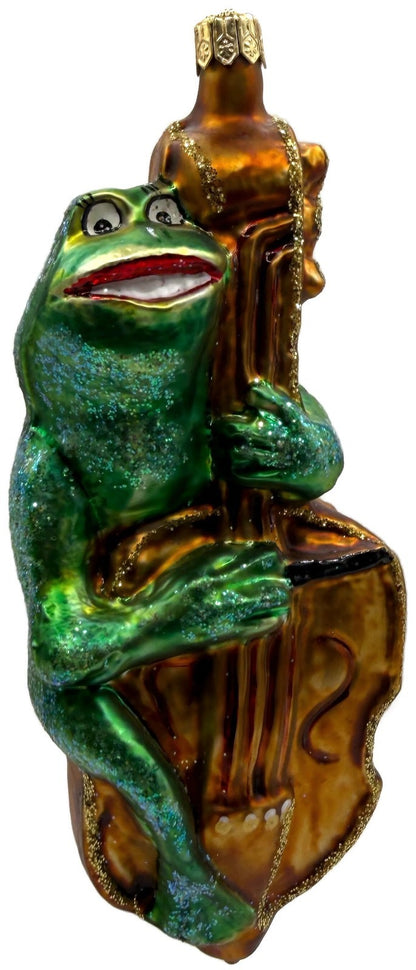 Christopher Radko 1996 Jeremiah Bullfrog Bass Cello Glass Ornament 96 201 00