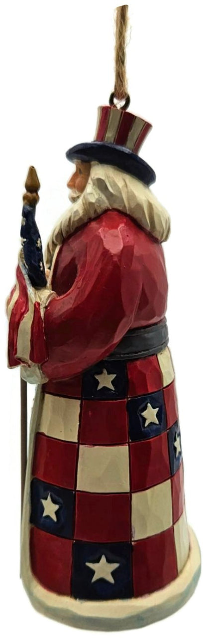 Jim Shore Heartwood Creek American Santa USA Patriotic Enesco Christmas Ornament7