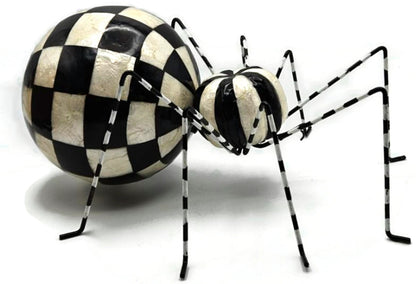 MacKenzie Childs Courtly Capiz Spider Metal Wire Check Halloween Decor Figurine6