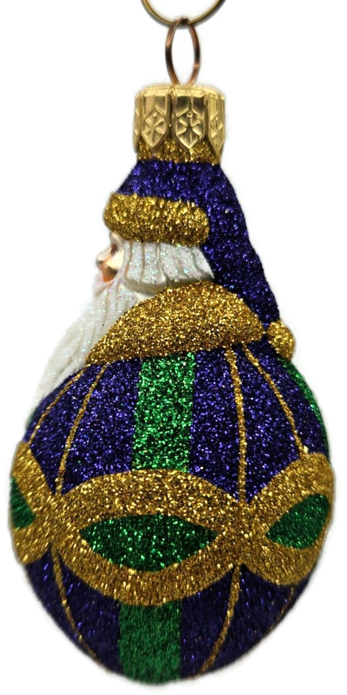 Patricia Breen Miniature Faberge Santa Plaid Purple Christmas Tree Ornament 21503