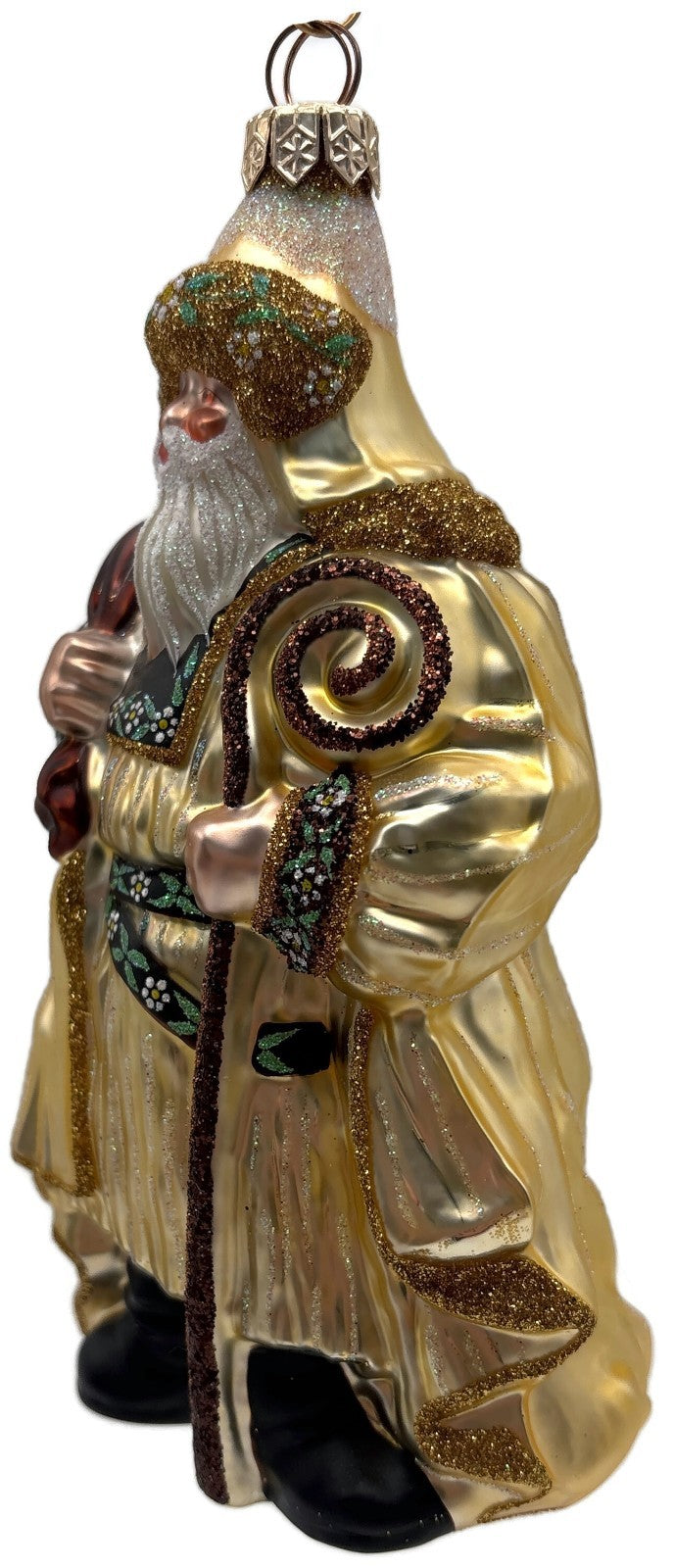 Patricia Breen Van Mourik Santa Claus Gold Brown Fall Christmas Ornament 20447