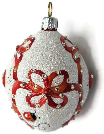 Patricia Breen Beribboned Egg Ladybugs Red White Easter Christmas Ornament 290211