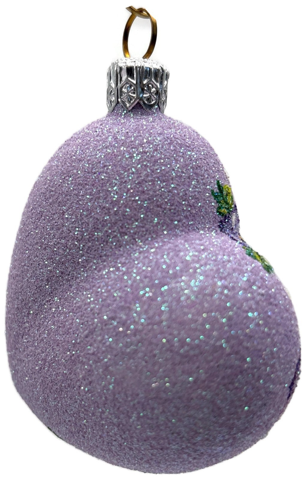 Patricia Breen Never Forget Pansies Lavender Heart Santa Christmas Ornament 25366
