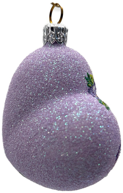 Patricia Breen Never Forget Pansies Lavender Heart Santa Christmas Ornament 25366