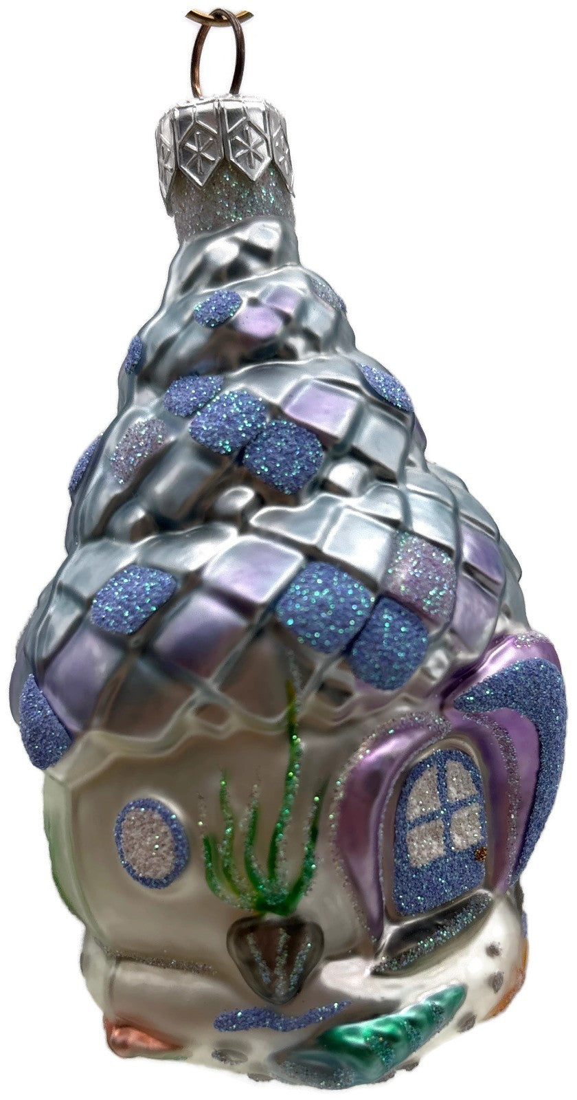 Patricia Breen Seashell Acorn House Blue Lavender Summer Christmas Ornament 99336