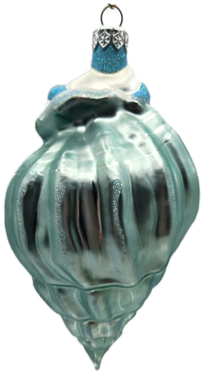 Patricia Breen Coastal Santa Turquoise Seashell Nautical Christmas Ornament 97104