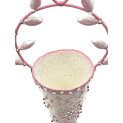 Patricia Breen Christmas Cornucopia Chinoiserie Pink Basket Spring Ornament 32431