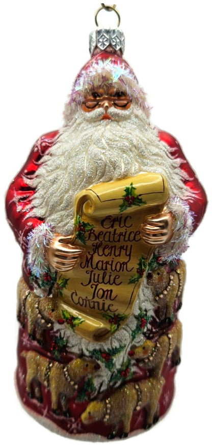 Patricia Breen Everyone Can Lead Red Santa Reindeer Christmas Ornament 26090
