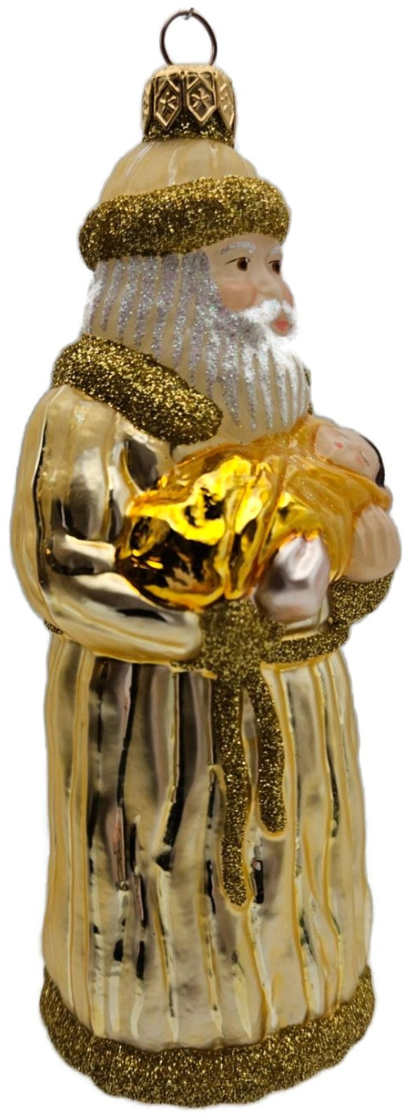 Patricia Breen Look and You Shall Find Him Gold Santa Christmas Ornament 97274