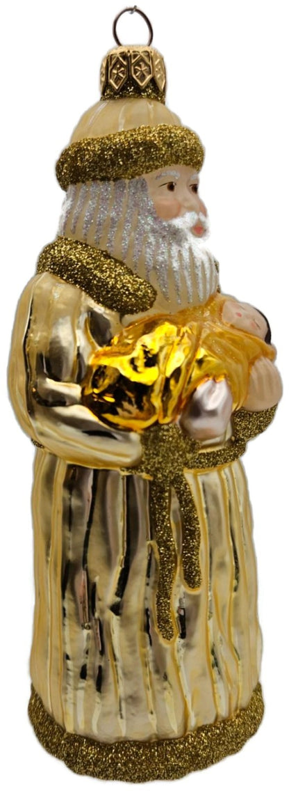 Patricia Breen Look and You Shall Find Him Gold Santa Christmas Ornament 97274