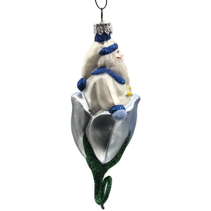 Patricia Breen Bluebell Pearl Santa Blue Flower Spring Christmas Ornament 99953