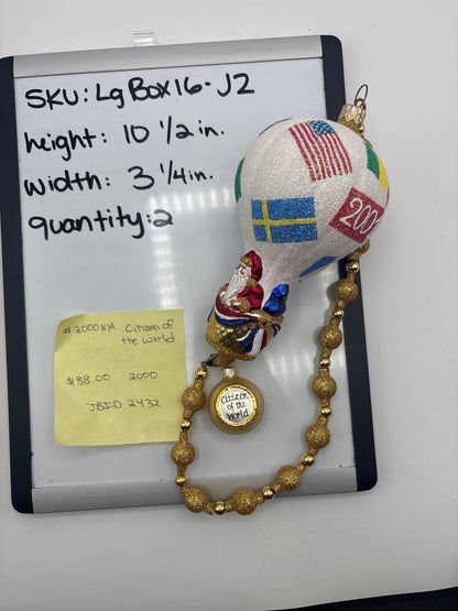 Patricia Breen Citizen of the World Hot Air Balloon Christmas Ornament 2000NM12