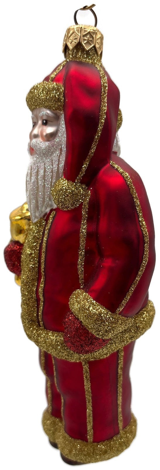 Patricia Breen Ring in the New Red Santa Gold Striped Christmas Ornament 97341