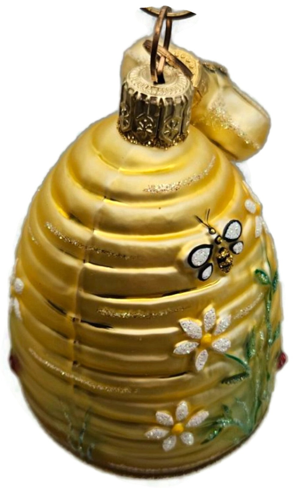 Patricia Breen Miniature Beeskep With Bee 2 Part Floral Spring Ornament 21481
