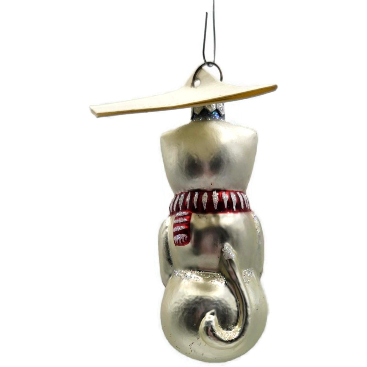 Patricia Breen Snowcat With Red Striped Scarf Pearl Christmas Tree Ornament 952611