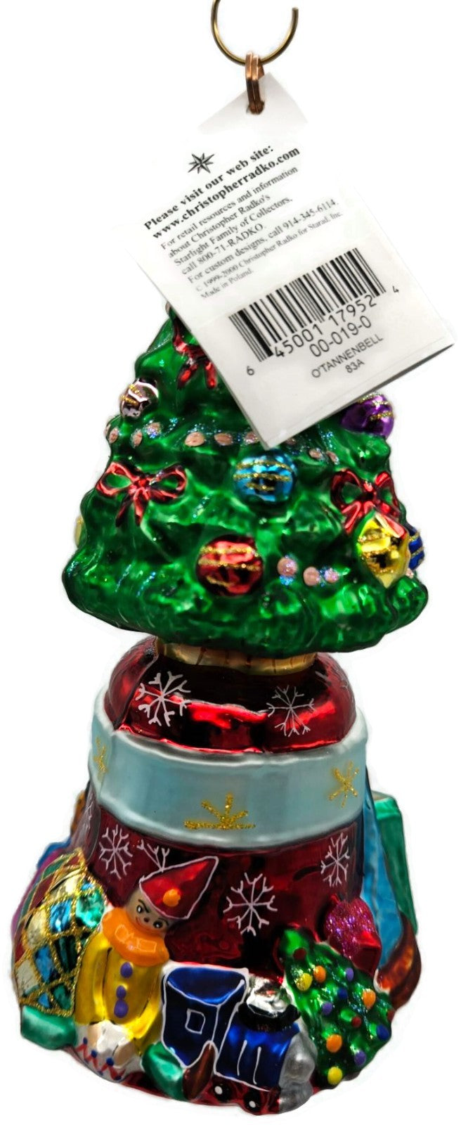 Christopher Radko O'Tannenbell Snowflakes Glass Christmas Tree Ornament 00 019 08
