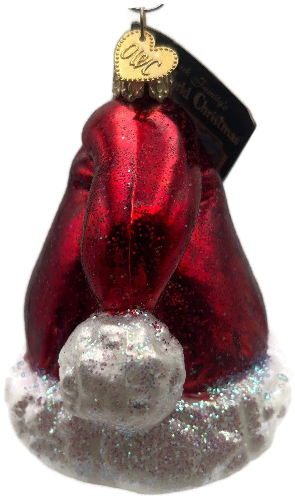 Old World Christmas Santa's Hat Red Glittered Merck Family Holiday Tree Ornament2