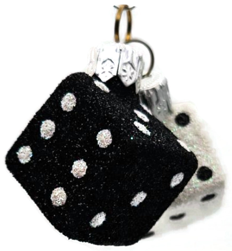 Patricia Breen Dice Pair Black and White 2 Part Mini Christmas Ornament 2377GIFT1