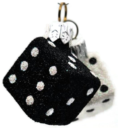Patricia Breen Dice Pair Black and White 2 Part Mini Christmas Ornament 2377GIFT1