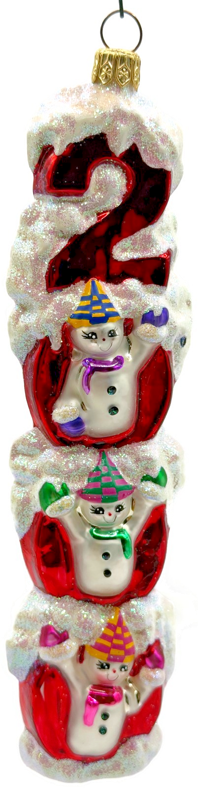 Christopher Radko Millennium Magic 2000 Snowman Christmas Tree Ornament 99 310 00