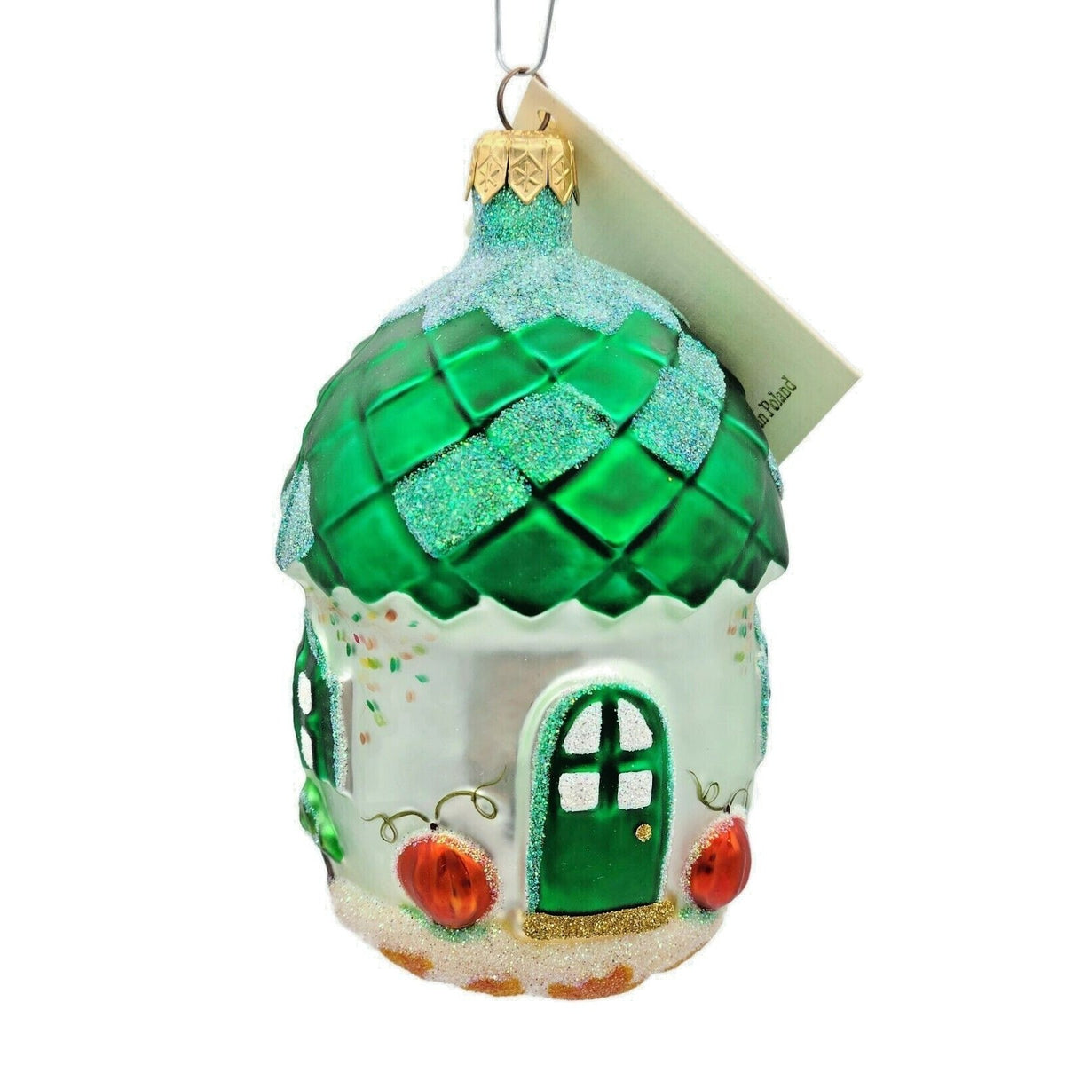 Patricia Breen Autumn Acorn House Green Falling Leaves Matte Fall Ornament 97020