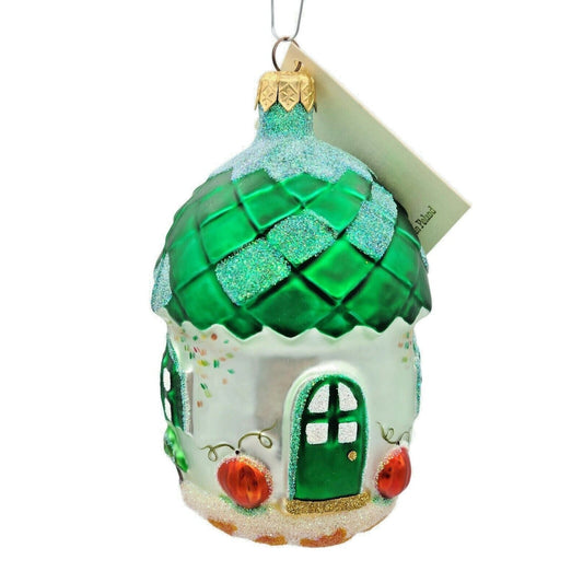 Patricia Breen Autumn Acorn House Green Falling Leaves Matte Fall Ornament 97020