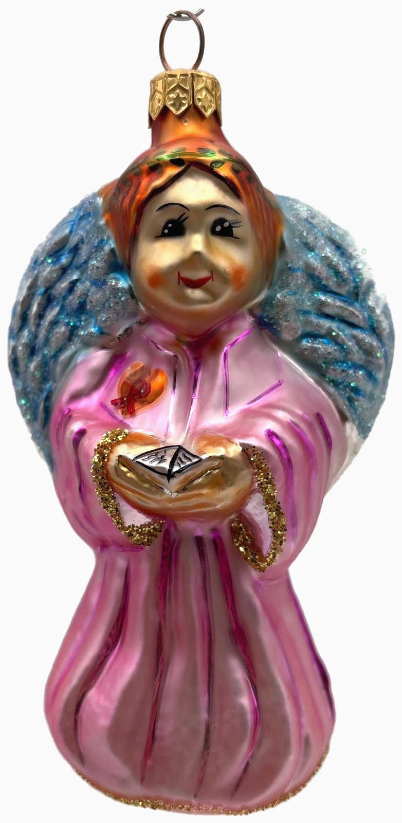 Christopher Radko On Wings of Hope Pink Angel Christmas Tree Ornament 95 SP 100