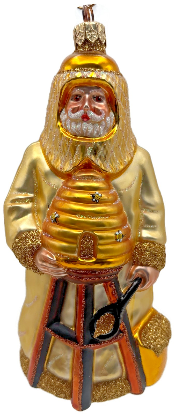 Patricia Breen 2000 Beeskeeping Santa SHC Gold Bee Spring Ornament 20050
