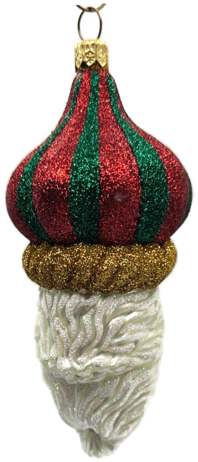 Patricia Breen Carnival Noel Red Green Santa Claus Head Christmas Ornament 21045