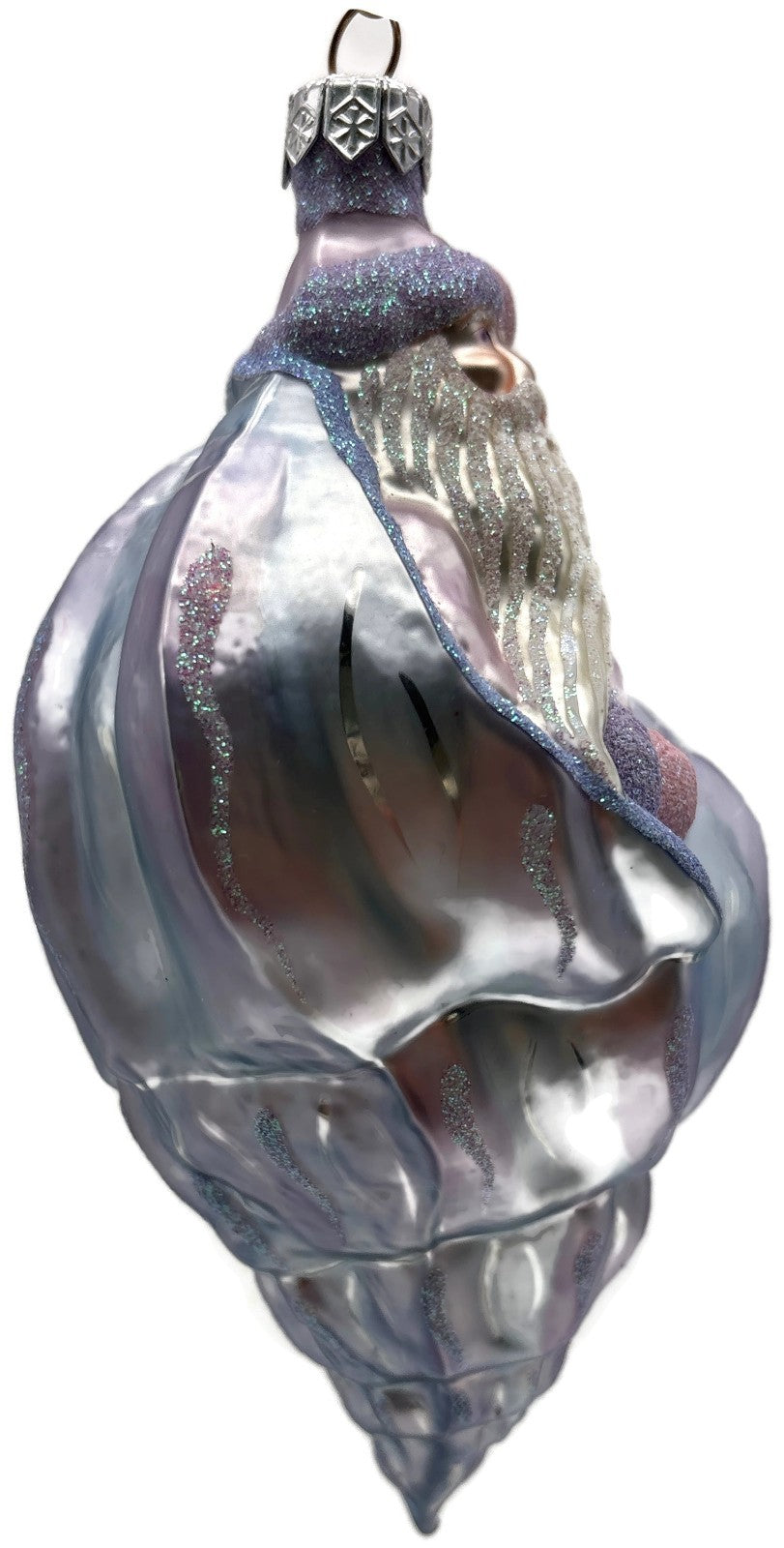 Patricia Breen Coastal Santa Periwinkle Matte Nautical Christmas Ornament 97106