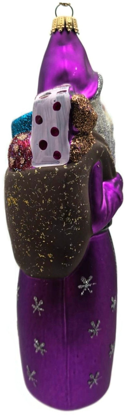 Larry Fraga Father Christmas Purple Snowflakes Tree Santa Claus Ornament2
